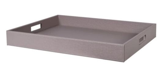 Grey Faux Leather Tray