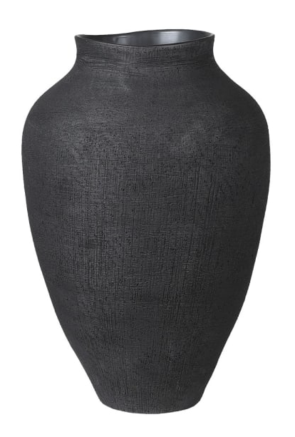 Black textured vase