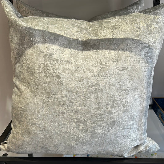 Set of 2 grey/silver marble cushions - grey