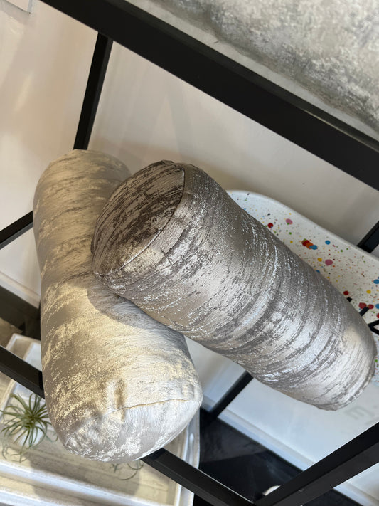 Bolster cushion marble texture - grey